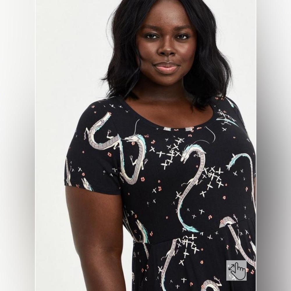 Her Universe Studio Ghibli Spirited Away Midi Dress Haku Size 3 Torrid 22 24